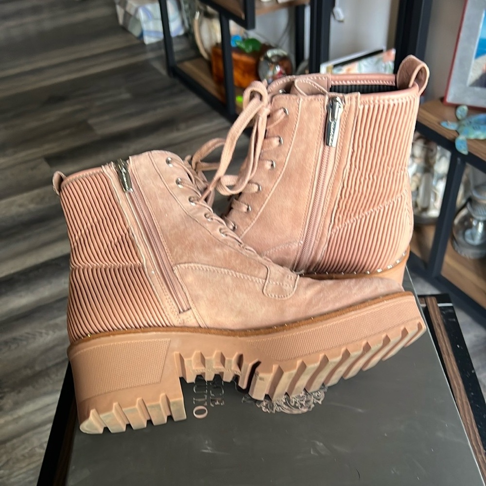 Pink Vince Camuto Ankle Boots with Chunky Sole